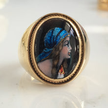 Load image into Gallery viewer, Victorian 14K Miniature Portrait Ring Signed Franel