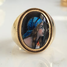 Load image into Gallery viewer, Victorian 14K Miniature Portrait Ring Signed Franel
