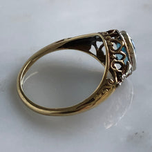 Load image into Gallery viewer, Vintage Aquamarine 14K Yellow Gold Filigree Ring