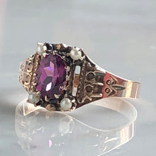 Load image into Gallery viewer, Victorian Garnet & Seed Pearl 14K Rose Gold Ring