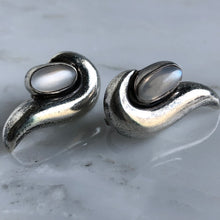 Load image into Gallery viewer, Mexican Silver Antonio Moonstone Sterling Earrings