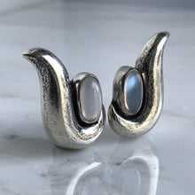 Load image into Gallery viewer, Mexican Silver Antonio Moonstone Sterling Earrings