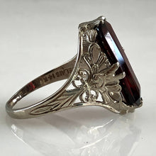 Load image into Gallery viewer, Edwardian Garnet 14K Filigree Ring