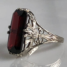 Load image into Gallery viewer, Edwardian Garnet 14K Filigree Ring