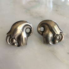 Load image into Gallery viewer, Georg Jensen Sterling Floral Art Nouveau Earrings