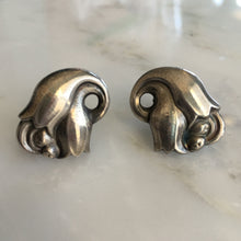Load image into Gallery viewer, Georg Jensen Sterling Floral Art Nouveau Earrings