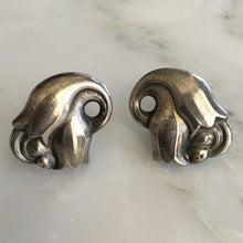 Load image into Gallery viewer, Georg Jensen Sterling Floral Art Nouveau Earrings