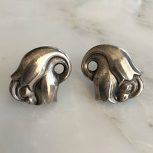 Load image into Gallery viewer, Georg Jensen Sterling Floral Art Nouveau Earrings