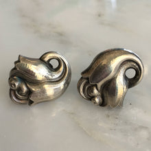 Load image into Gallery viewer, Georg Jensen Sterling Floral Art Nouveau Earrings