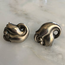 Load image into Gallery viewer, Georg Jensen Sterling Floral Art Nouveau Earrings