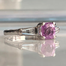 Load image into Gallery viewer, Art Deco Pink Sapphire & Diamond Platinum Ring