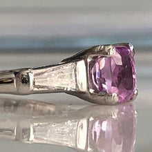 Load image into Gallery viewer, Art Deco Pink Sapphire & Diamond Platinum Ring