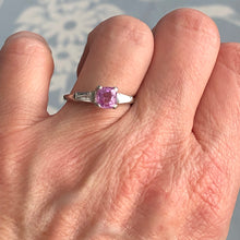 Load image into Gallery viewer, Art Deco Pink Sapphire & Diamond Platinum Ring