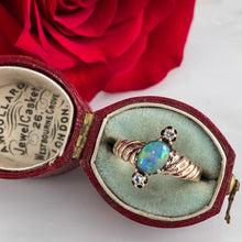 Load image into Gallery viewer, Victorian Black Opal Diamond 14K Ring