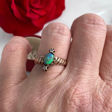 Load image into Gallery viewer, Victorian Black Opal Diamond 14K Ring