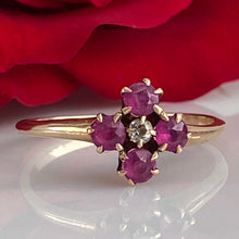 Load image into Gallery viewer, Victorian Ruby & Diamond 14K Rose Gold Ring