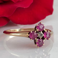 Load image into Gallery viewer, Victorian Ruby & Diamond 14K Rose Gold Ring