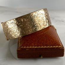 Load image into Gallery viewer, Victorian 9K Gold Engraved Bangle Bracelet