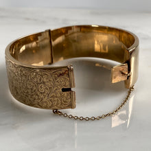 Load image into Gallery viewer, Victorian 9K Gold Engraved Bangle Bracelet