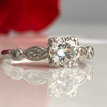Load image into Gallery viewer, Vintage 1930’s .73ct Diamond Platinum Ring