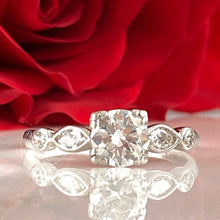 Load image into Gallery viewer, Vintage 1930’s .73ct Diamond Platinum Ring