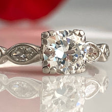 Load image into Gallery viewer, Vintage 1930’s .73ct Diamond Platinum Ring