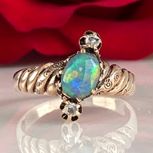 Load image into Gallery viewer, Victorian Black Opal Diamond 14K Ring