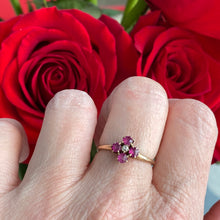 Load image into Gallery viewer, Victorian Ruby & Diamond 14K Rose Gold Ring