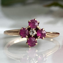 Load image into Gallery viewer, Victorian Ruby & Diamond 14K Rose Gold Ring