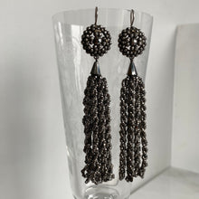 Load image into Gallery viewer, Vintage Cut Steel Silver Beaded Earrings