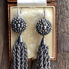 Load image into Gallery viewer, Vintage Cut Steel Silver Beaded Earrings