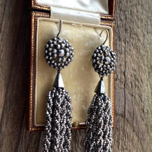 Load image into Gallery viewer, Vintage Cut Steel Silver Beaded Earrings