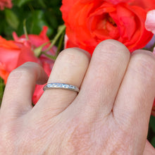 Load image into Gallery viewer, Vintage Platinum Diamond 1/2 Round Eternity Ring