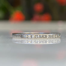 Load image into Gallery viewer, Vintage Diamond Platinum 1/2 Round Eternity Ring