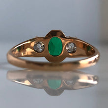 Load image into Gallery viewer, Mid Century Emerald & Diamond Ring