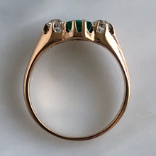 Load image into Gallery viewer, Mid Century Emerald & Diamond Ring
