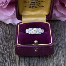 Load image into Gallery viewer, Art Deco Style .97ct Diamond Platinum Ring