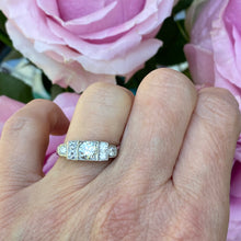 Load image into Gallery viewer, Art Deco Style .97ct Diamond Platinum Ring