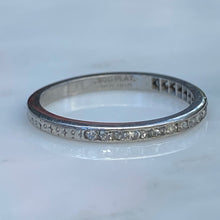 Load image into Gallery viewer, Vintage Diamond Platinum 1/2 Round Eternity Ring