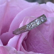 Load image into Gallery viewer, Art Deco Style .45ct Diamond Platinum Ring Band