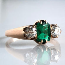 Load image into Gallery viewer, Mid Century Emerald & Diamond Ring