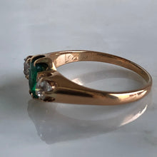 Load image into Gallery viewer, Mid Century Emerald & Diamond Ring
