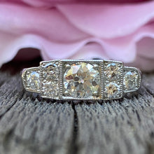 Load image into Gallery viewer, Art Deco Style .97ct Diamond Platinum Ring