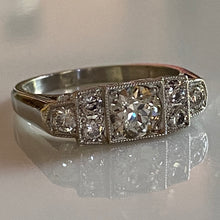 Load image into Gallery viewer, Art Deco Style .97ct Diamond Platinum Ring