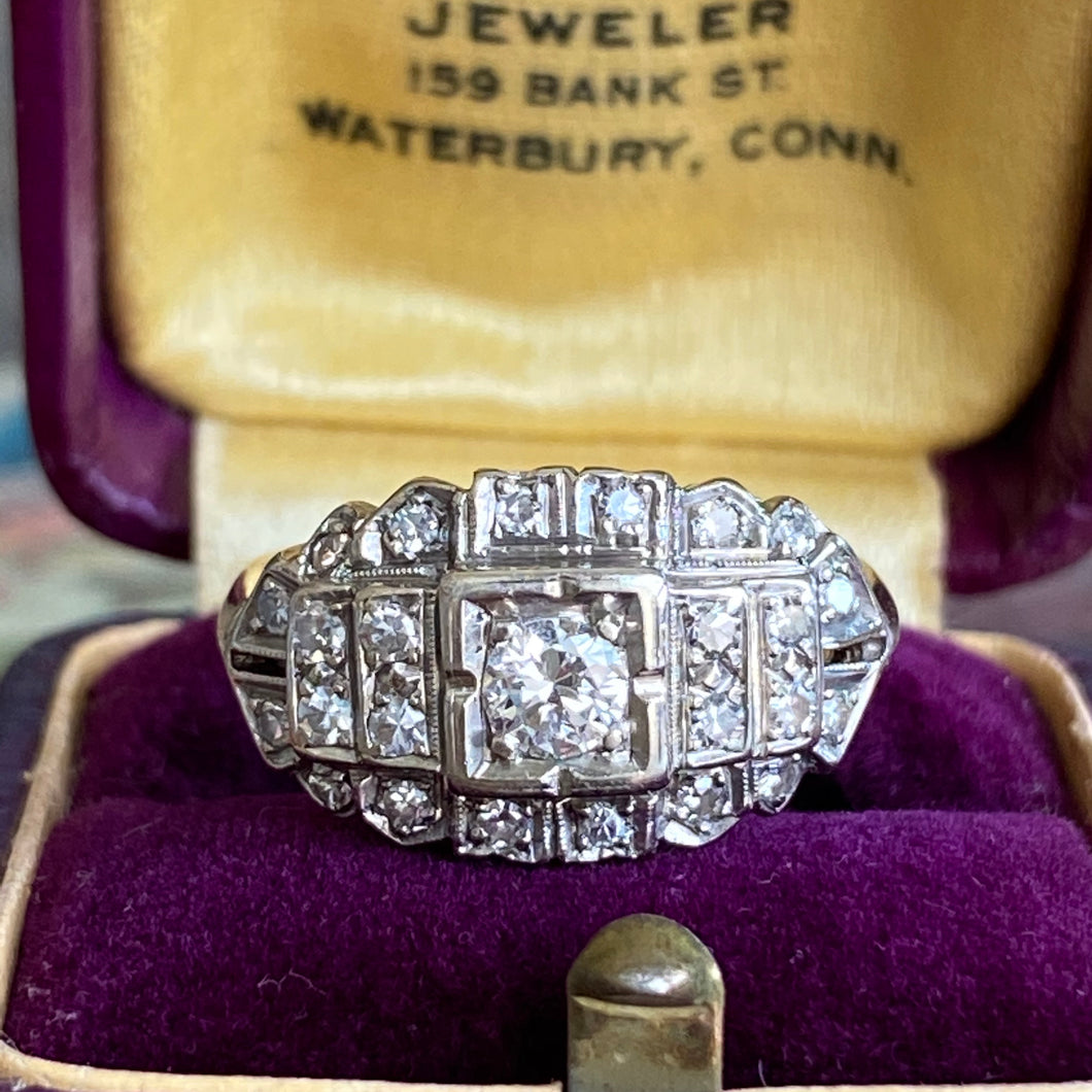 1940's .49ct TW Diamond 14K Engagement Ring