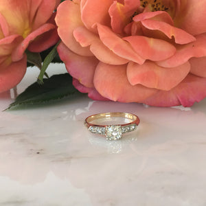 Vintage .35ct Diamond 14K Gold Engagement Ring
