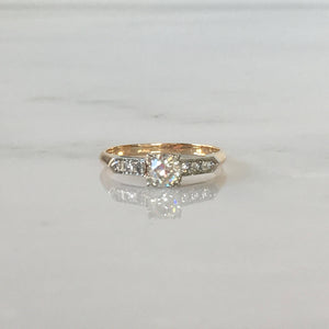 Vintage .35ct Diamond 14K Gold Engagement Ring
