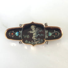 Load image into Gallery viewer, Victorian 14K Gold Enamel Diamond Brooch
