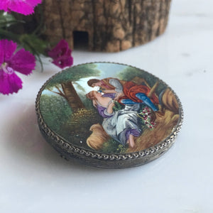 Victorian Enamel Sterling Brooch Pin