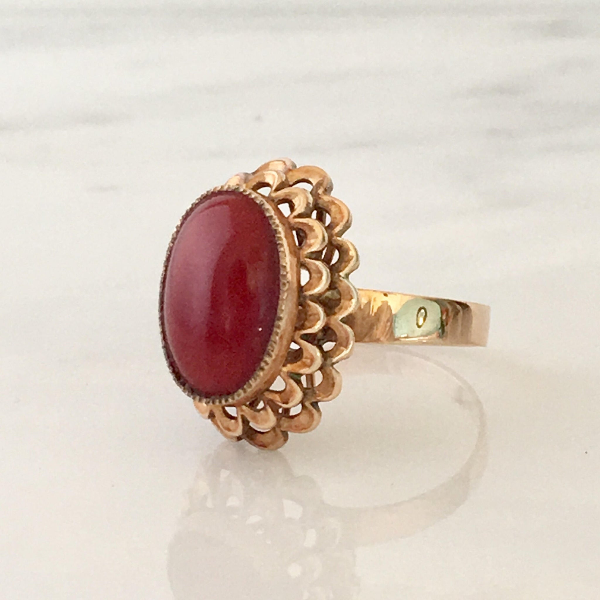 235-GR6297 - 22K Gold Ring For Men With Red Stone | 22k gold ring, Rings  for men, Red stone